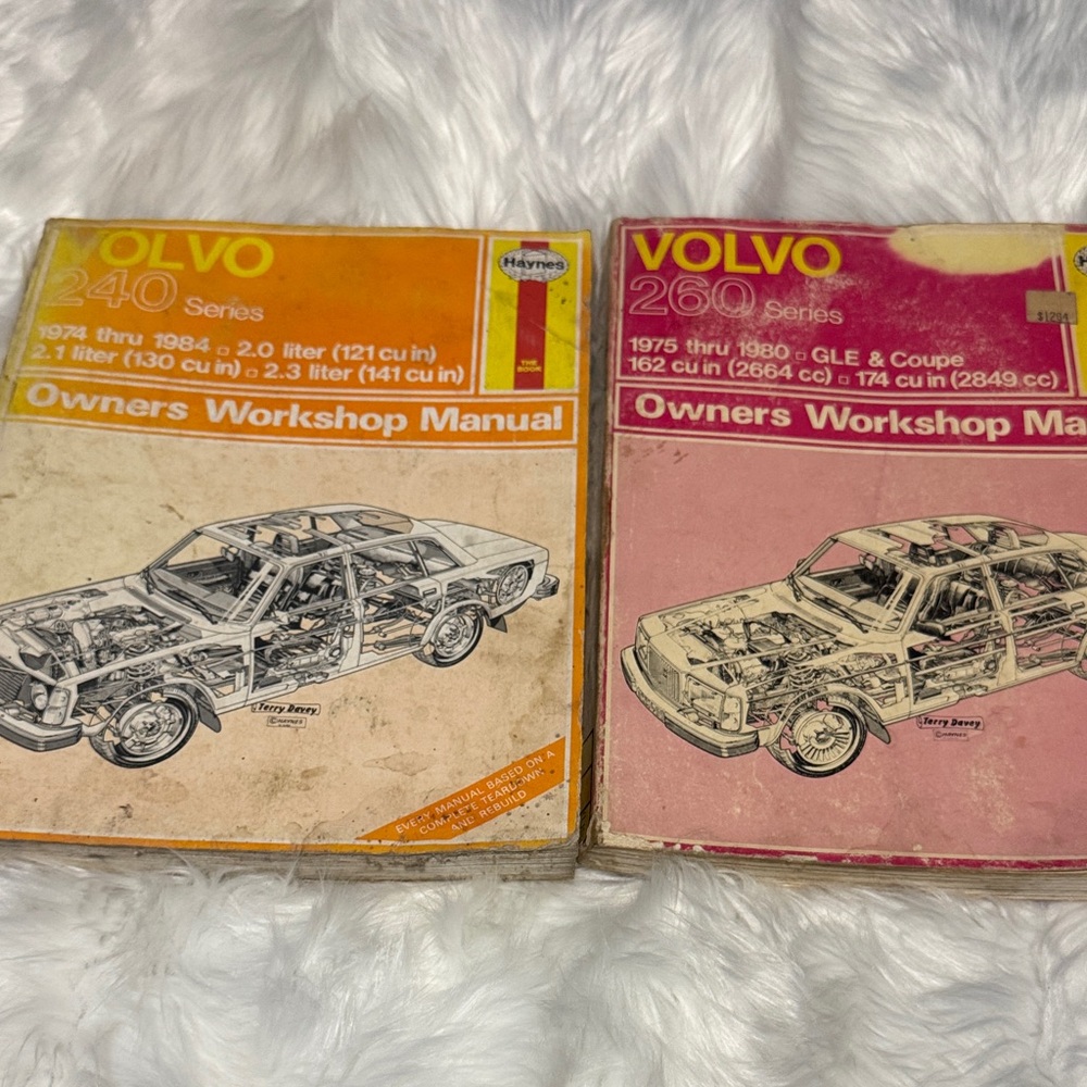 Volvo 240 & 260 Series Workshop Manual Set - Yellow & Pink Covers